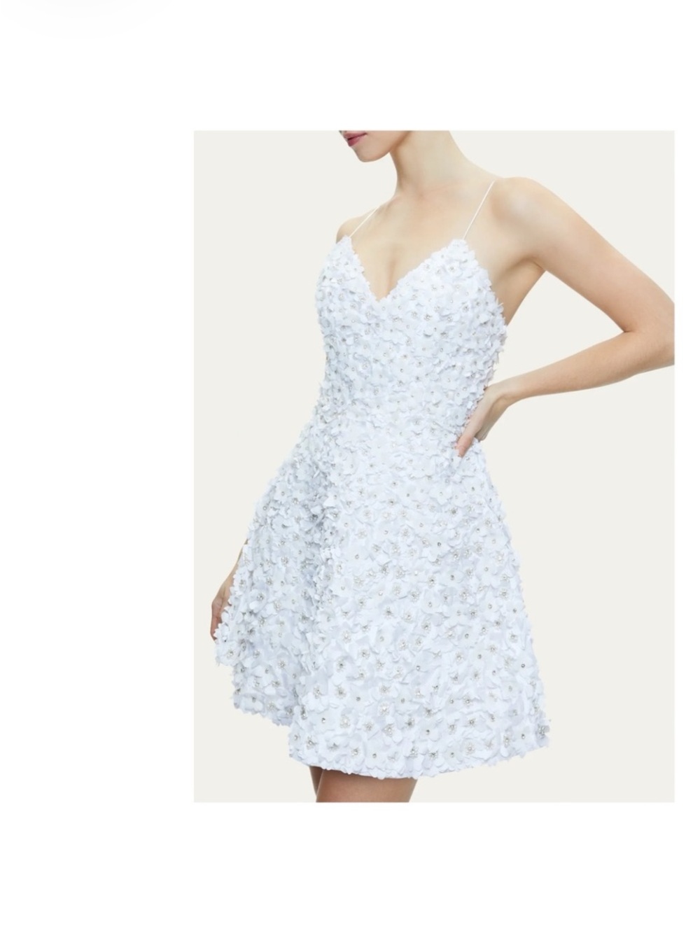 Alice and Olivia by Stacey bendet Floral white diamond dress